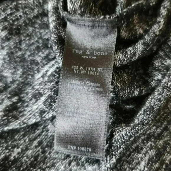 Rag & Bone Hudson Long-Sleeve Tee Marled Grey Relaxed Fit Women's size Medium - Picture 9 of 9